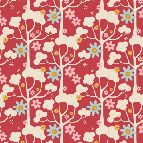 Tilda Patchwork Stoff Baumwolle - Jubilee - Wildgarden Red
